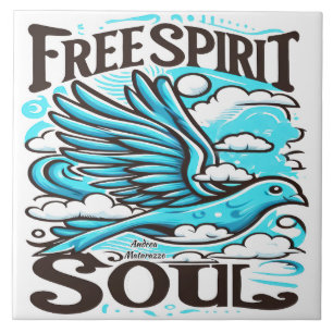 Sky Bird met Free Spirit en Soul Tegeltje