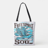 Sky Bird met Free Spirit en Soul Tote Bag (Achterkant)