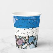 Sky Birds Flying Business Logo Papieren Bekers (Achterkant)