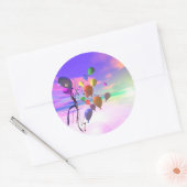 Sky Birthday-ballonnen Ronde Sticker (Envelop)