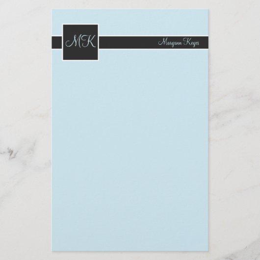 Sky & Black Kleurenblok Stationery Briefpapier (Voorkant)