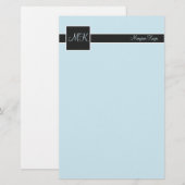 Sky & Black Kleurenblok Stationery Briefpapier (Voorkant / Achterkant)