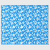 Sky blauw en wit papier voor bloemverpakking (Vlak)