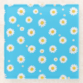 Sky Bloom Daisies Glazen Onderzetter (Voorkant)
