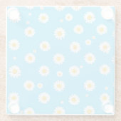 Sky Bloom Daisies Glazen Onderzetter (Achterkant)