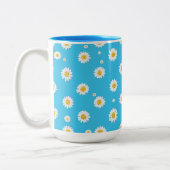 Sky Bloom Daisies Tweekleurige Koffiemok (Links)
