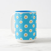 Sky Bloom Daisies Tweekleurige Koffiemok (Voorkant links)