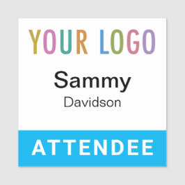 Sky Blue 2x2 Attendee Badge Logo Pin of Magnetisch