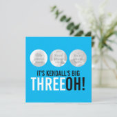 Sky blue 30th THREEOH! Fotoverjaardag Kaart (Staand voorkant)