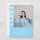 Sky Blue 40e verjaardag Kaart (Voorkant)