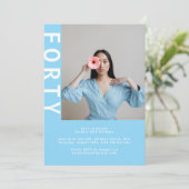 Sky Blue 40e verjaardag Kaart (Staand voorkant)