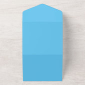 Sky Blue #5EC5F3, Blue Hosta All In One Uitnodiging (Buitenkant)