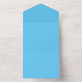 Sky Blue #5EC5F3, Blue Hosta All In One Uitnodiging (Binnen)