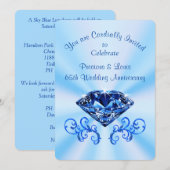 Sky Blue 65th Wedding Jubileum Custom Order Kaart (Voorkant / Achterkant)