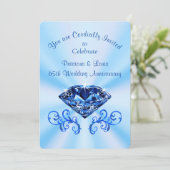 Sky Blue 65th Wedding Jubileum Custom Order Kaart (Staand voorkant)
