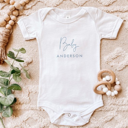 Sky Blue Aangepaste Baby naam Romper