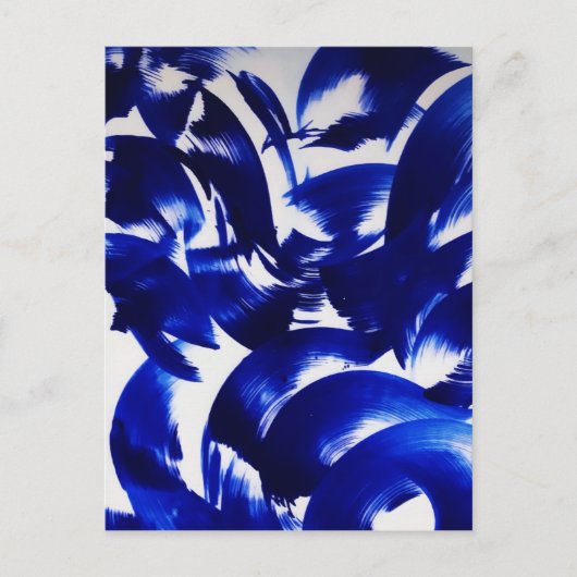 Sky Blue Abstract Light Bruskes Verf Art Briefkaart (Voorkant)