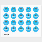 Sky Blue Afstuderen maatwerkfeest Ronde Sticker (Vel)