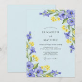 Sky Blue Airy Spring Wedding Kaart (Voorkant / Achterkant)