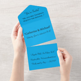 Sky Blue All-in-One Invite | Modern Summer Look All In One Uitnodiging