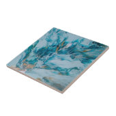 Sky blue and Ocean Green Abstract Painting Tegeltje (Zijkant)
