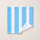 Sky Blue and White Cabana Stripes Bad Handdoek (Wasdoekje)