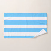 Sky Blue and White Cabana Stripes Bad Handdoek (Handdoek)