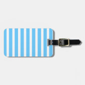 Sky Blue and White Cabana Stripes  Bagagelabel (Voorkant horizontaal)