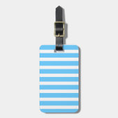 Sky Blue and White Cabana Stripes  Bagagelabel (Voorkant verticaal)