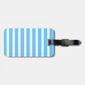 Sky Blue and White Cabana Stripes  Bagagelabel (Achterkant horizontaal)