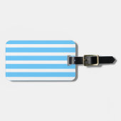 Sky Blue and White Cabana Stripes  Bagagelabel (Voorkant horizontaal)