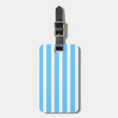 Sky Blue and White Cabana Stripes  Bagagelabel (Voorkant verticaal)