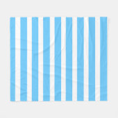 Sky Blue and White Cabana Stripes  Fleece Deken (Voorkant (Horizontaal))