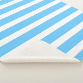 Sky Blue and White Cabana Stripes  Sherpa Deken (3/4)