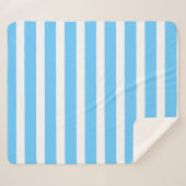 Sky Blue and White Cabana Stripes  Sherpa Deken (Voorkant (horizontaal))