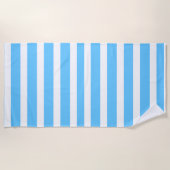 Sky Blue and White Cabana Stripes  Strandlaken (Voorkant)