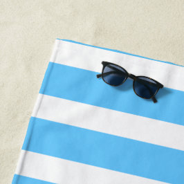 Sky Blue and White Cabana Stripes Strandlaken