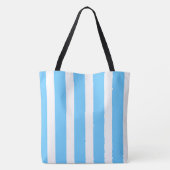Sky Blue and White Cabana Stripes  Tote Bag (Achterkant)