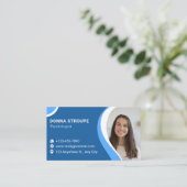 Sky Blue and White Modern Psychologist Visitekaartje (Staand voorkant)