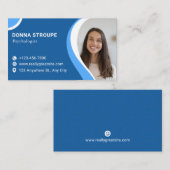 Sky Blue and White Modern Psychologist Visitekaartje (Voorkant / Achterkant)