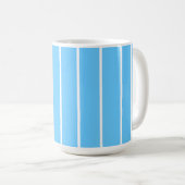 Sky Blue and White Summer Stripes Koffiemok (Voorkant rechts)