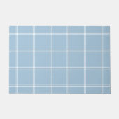 Sky Blue and White Windowpane Check Deurmat (Voorkant)
