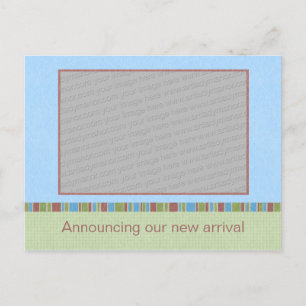 Sky Blue Announcement Briefkaart Sjabloon