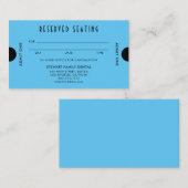 Sky Blue Art Deco Gereserveerde Zitplaatsen Tandar Afsprakenkaartje (Voorkant / Achterkant)