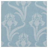 Sky Blue Art Nouveau Iris Stof (Close Up)