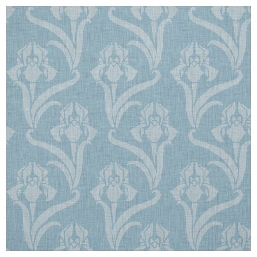 Sky Blue Art Nouveau Iris Stof (Swatch)