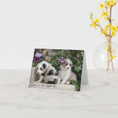 Sky Blue Aussies Notecard Puppies 1 Kaart (Gele Bloem)