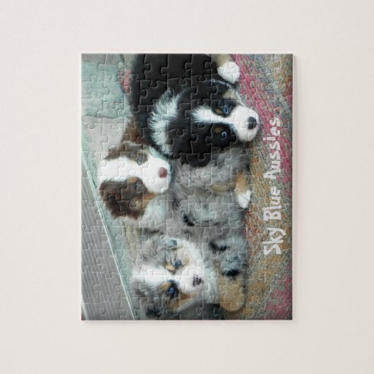 Sky Blue Aussies Puppy Puzzle Legpuzzel (Verticaal)