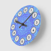 Sky Blue Aztec Mandala Clock Ronde Klok (Hoek)