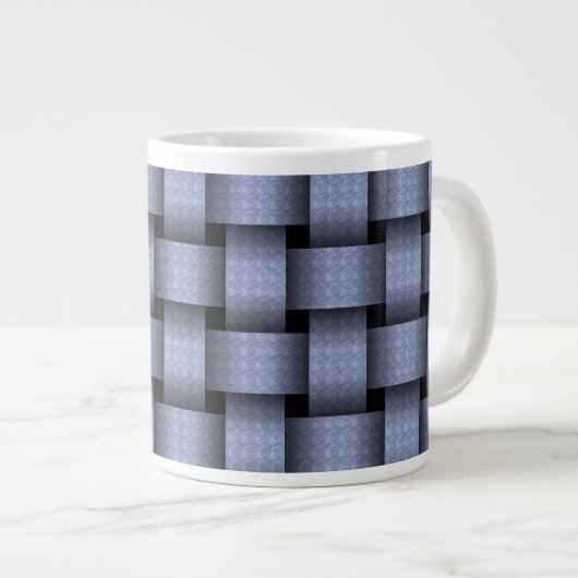 Sky Blue Basket Weave Grote Koffiekop (Voorkant rechts)